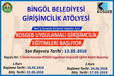 Girişimcilik kursları açılacak
